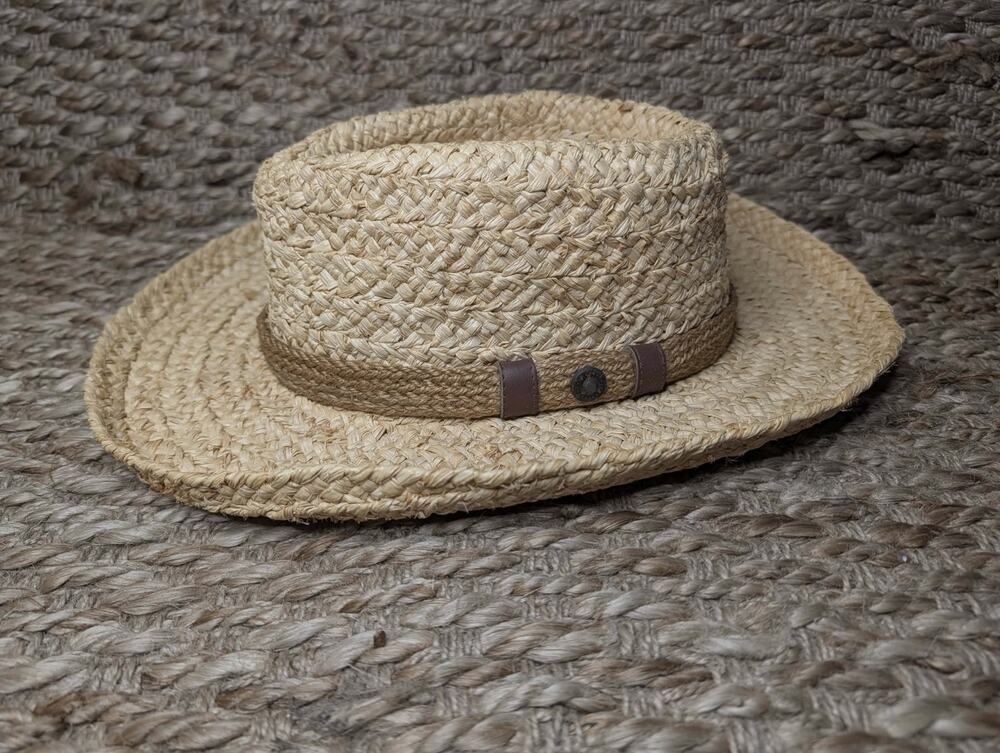 Vintage Dorfman Pacific Raffia Vacation Sun Hat Panama One Size Beach Safari.